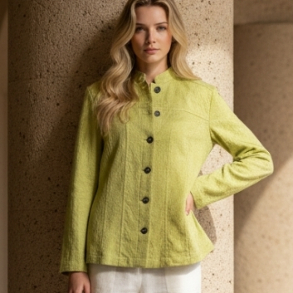 Chico's  Additions Blazer Size 1 Medium Leaf Green NWT